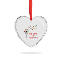 Soccer Dandelion Flower Heart Crystal Glass Ornament The Game Of The World