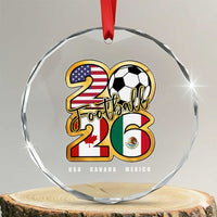 Soccer Football Lover Crystal Glass Ornament USA Canada Mexico Pride 2026