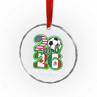 Soccer Football Lover Crystal Glass Ornament USA Canada Mexico Pride 26