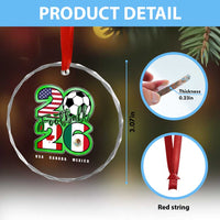 Soccer Football Lover Crystal Glass Ornament USA Canada Mexico Pride 26