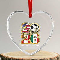 Soccer Football Lover Heart Crystal Glass Ornament USA Canada Mexico Pride 2026
