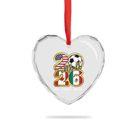 Soccer Football Lover Heart Crystal Glass Ornament USA Canada Mexico Pride 2026