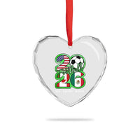 Soccer Football Lover Heart Crystal Glass Ornament USA Canada Mexico Pride 26