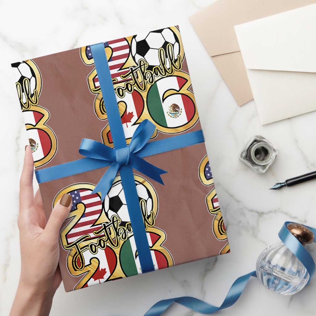 Soccer Football Lover Wrapping Paper Roll USA Canada Mexico Pride 2026