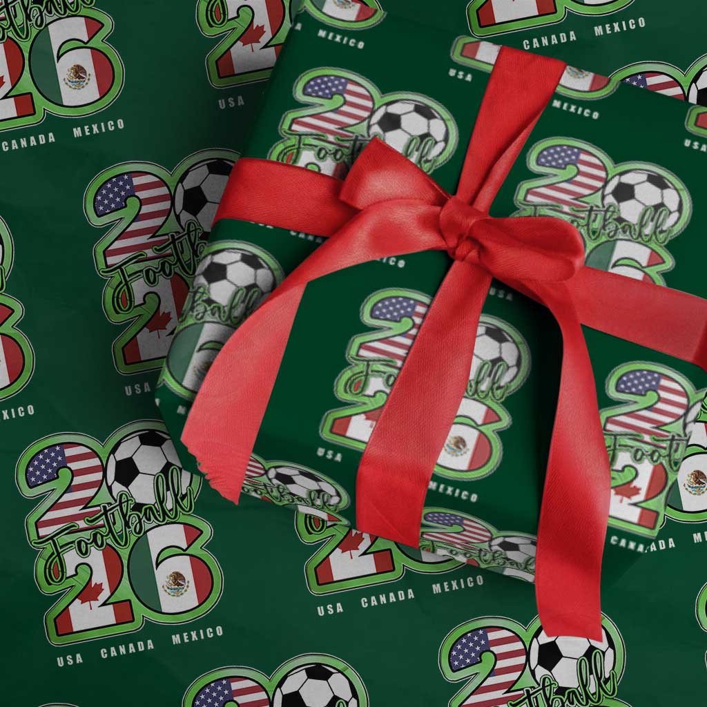 Soccer Football Lover Wrapping Paper Roll USA Canada Mexico Pride 26