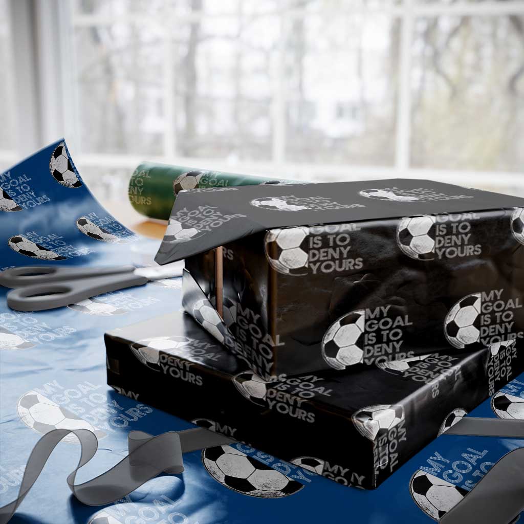 Soccer Goalie Wrapping Paper Roll My Goal Is To Deny Yours Distressed Goalkeeper