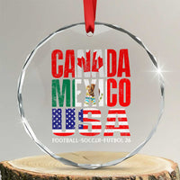 Soccer Lover Crystal Glass Ornament Canada Mexico USA Pride Football Futbol 2026