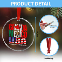 Soccer Lover Crystal Glass Ornament Canada Mexico USA Pride Football Futbol 2026