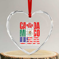 Soccer Lover Heart Crystal Glass Ornament Canada Mexico USA Pride Football Futbol 2026