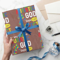 Society Says I Am Autistic God Says I Am Perfect Wrapping Paper Roll Autism Awareness
