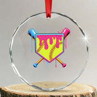 Softball Drip Crystal Glass Ornament Ice Cream Drip Youth Girls Softball Sport