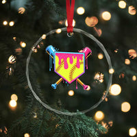 Softball Drip Crystal Glass Ornament Ice Cream Drip Youth Girls Softball Sport