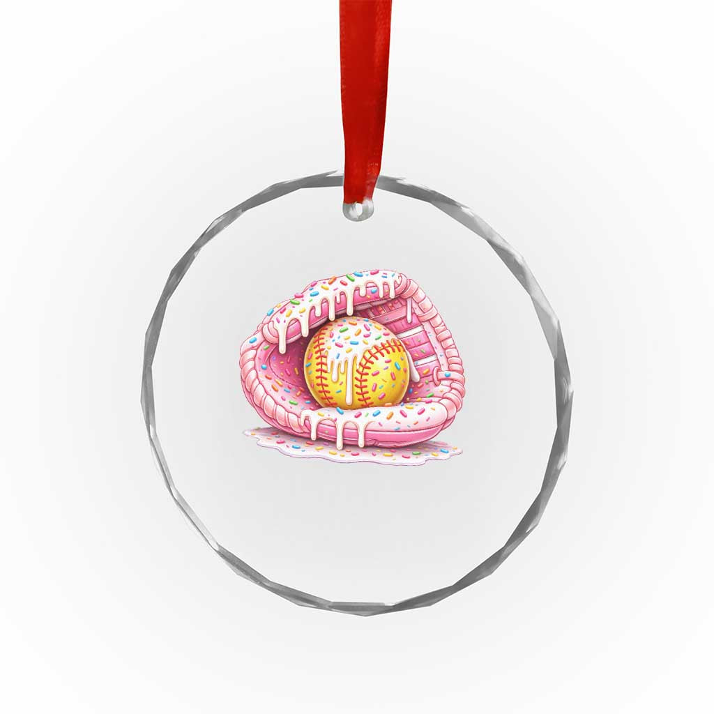 Softball Drip Crystal Glass Ornament Ice Cream Sprinkles Softball Glove Girls Kid