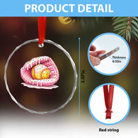 Softball Drip Crystal Glass Ornament Ice Cream Sprinkles Softball Glove Girls Kid