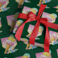 Softball Drip Wrapping Paper Roll Cute Softball Girls Ice Cream Drip Game Day