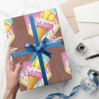 Softball Drip Wrapping Paper Roll Cute Softball Girls Ice Cream Drip Game Day