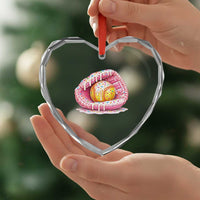 Softball Drip Heart Crystal Glass Ornament Ice Cream Sprinkles Softball Glove Girls Kid
