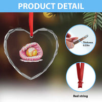 Softball Drip Heart Crystal Glass Ornament Ice Cream Sprinkles Softball Glove Girls Kid