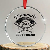 Softball Mom Gift Crystal Glass Ornament Diamonds Are A Girls Best Friend