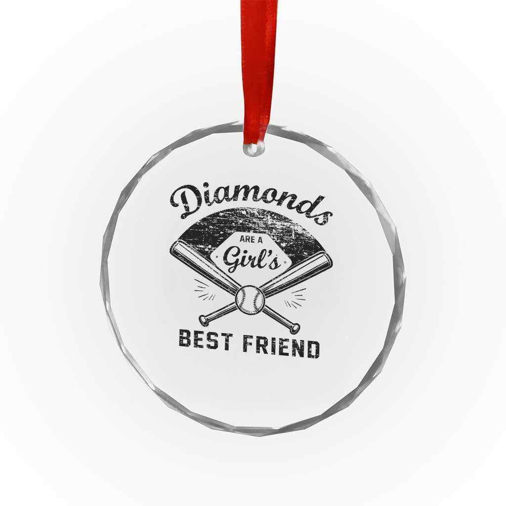 Softball Mom Gift Crystal Glass Ornament Diamonds Are A Girls Best Friend