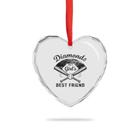 Softball Mom Gift Heart Crystal Glass Ornament Diamonds Are A Girls Best Friend