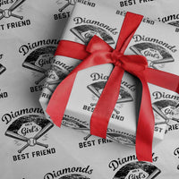 Softball Mom Gift Wrapping Paper Roll Diamonds Are A Girls Best Friend