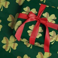Softball St Patricks Day Irish Clover Sport Wrapping Paper Roll
