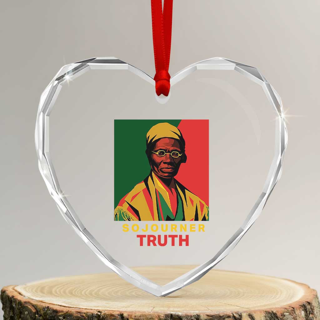 Sojourner Truth Heart Crystal Glass Ornament Black History Month