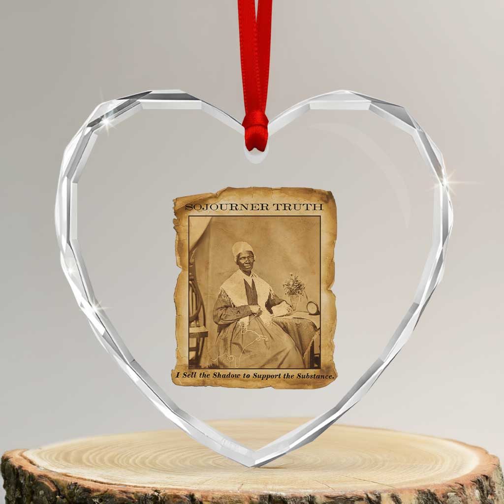Sojourner Truth Heart Crystal Glass Ornament Black Women Quote