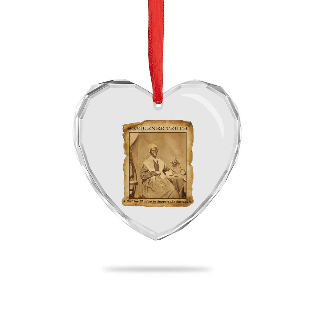 Sojourner Truth Heart Crystal Glass Ornament Black Women Quote