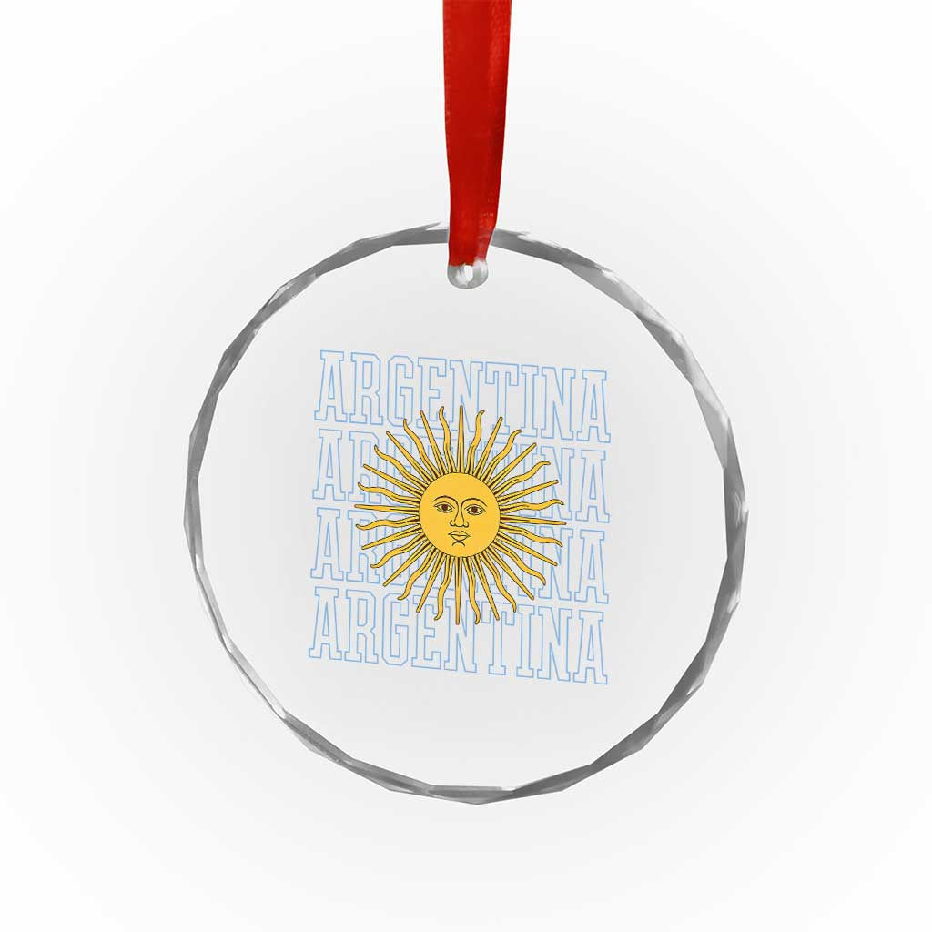 Sol de Mayo Argentina Flag Argentinian Sun Crystal Glass Ornament