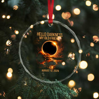 Solar Eclipse 2026 Crystal Glass Ornament Hello Darkness 12 August 2026 Totality Gift