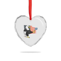 Solidarity With Minneapolis Heart Crystal Glass Ornament American Eagle No Ice Please Support