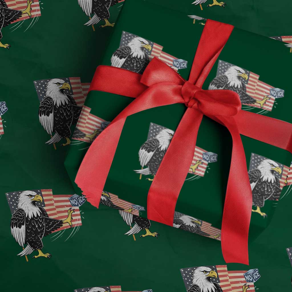 Solidarity With Minneapolis Wrapping Paper Roll American Eagle No Ice Please Support