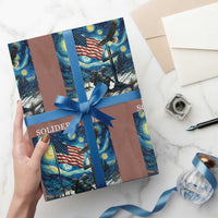 Solider Army Christian Wrapping Paper Roll Cross Starry Night Faith Patriotic Jesus - Wonder Print Shop