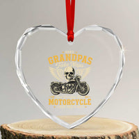 Some Grandpas Take Naps Real Grandpas Ride Motorcycle Then Take Nap Heart Crystal Glass Ornament Funny Grandpa Biker