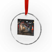 Somebody's Feral Aunt Crystal Glass Ornament Funny Neil The Seal Meme