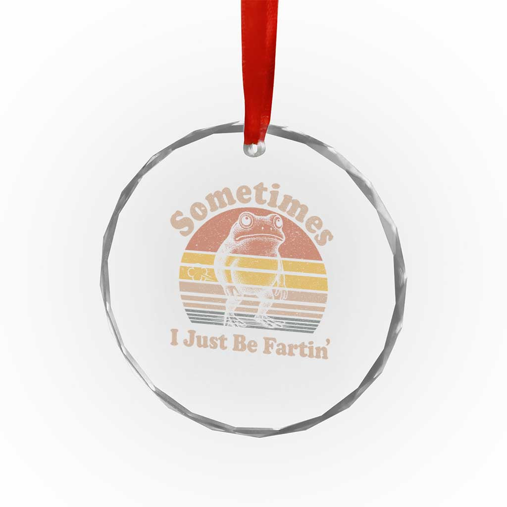 Sometimes I Just Be Fartin Frog Crystal Glass Ornament Funny Silly Unhinged Meme Vintage - Wonder Print Shop