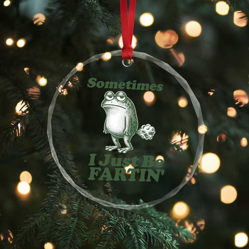 Sometimes I Just Be Fartin Funny Frog Crystal Glass Ornament