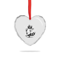 Sometimes I Just Be Fartin Heart Crystal Glass Ornament Funny Raccoon Meme - Wonder Print Shop