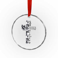Son Of God Jesus Crystal Glass Ornament Camo Christ Cross Christian 9 John 3 16