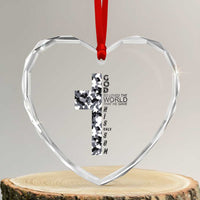 Son Of God Jesus Heart Crystal Glass Ornament Camo Christ Cross Christian 9 John 3 16