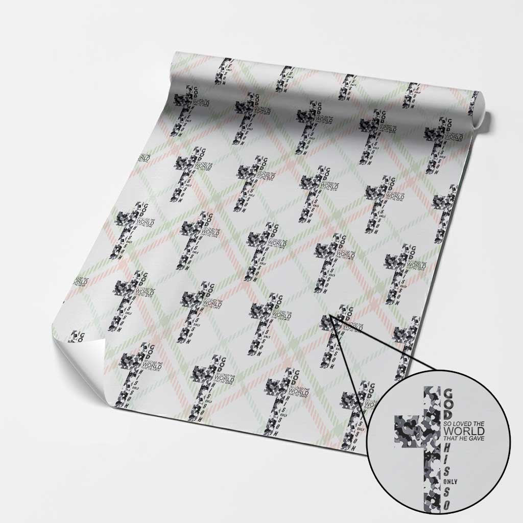 Son Of God Jesus Wrapping Paper Roll Camo Christ Cross Christian 9 John 3 16