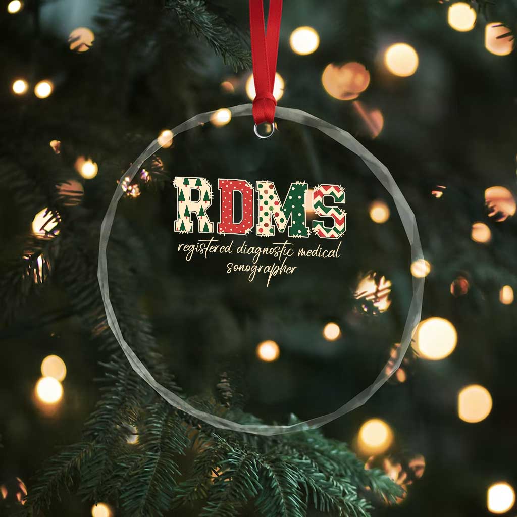 Sonographer Christmas Crystal Glass Ornament RDMS Ultrasound Tech Technologist Gift - Wonder Print Shop