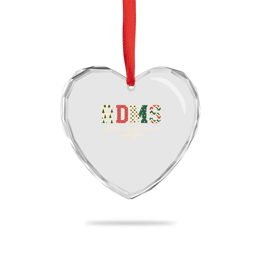 Sonographer Christmas Heart Crystal Glass Ornament RDMS Ultrasound Tech Technologist Gift - Wonder Print Shop