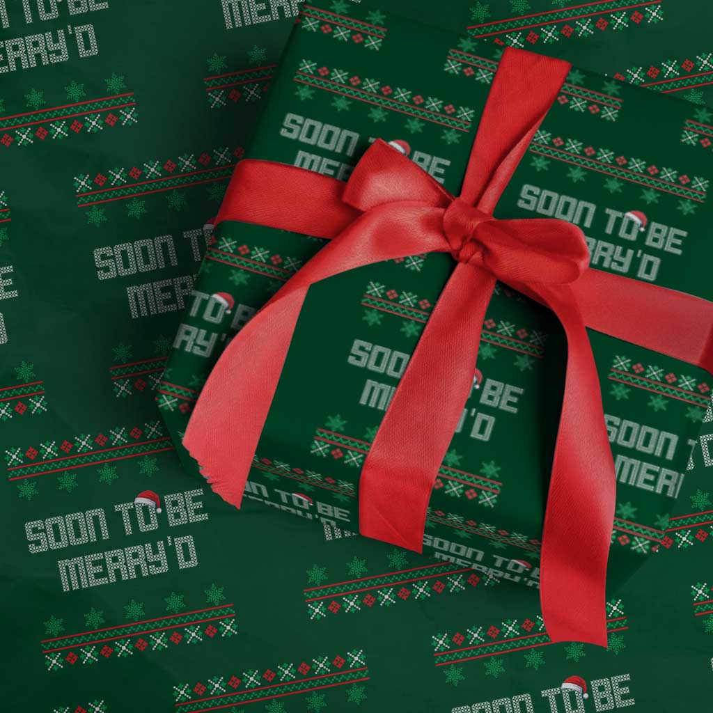 Soon To Be Merry'd Christmas Wrapping Paper Roll Engaged Couple Matching - Wonder Print Shop