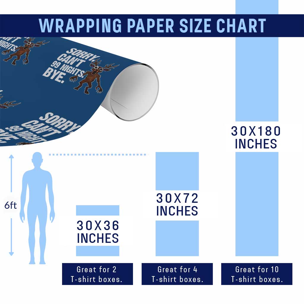 Sorry Cant 99 Nights Bye In The Forest Wrapping Paper Roll Funny Gamer Gift - Wonder Print Shop