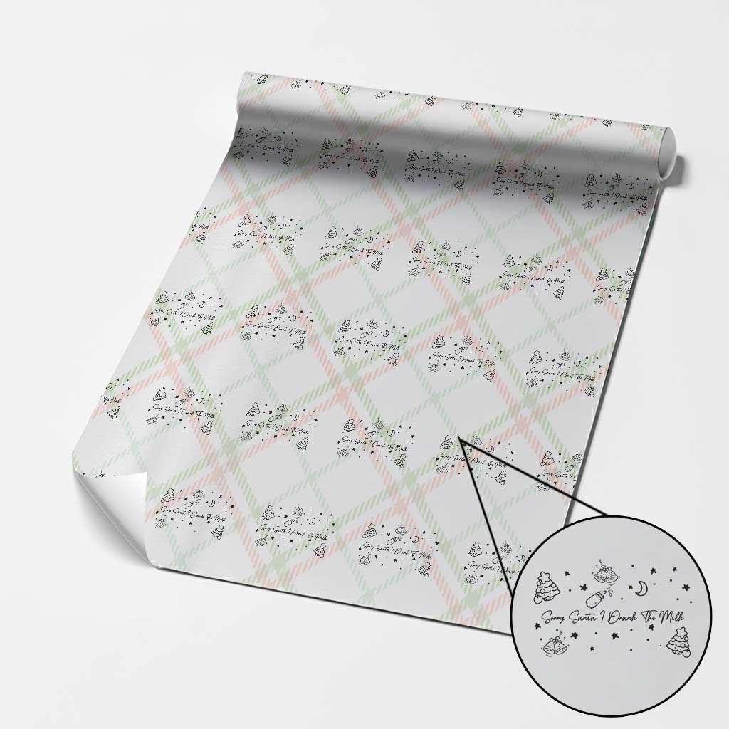 Sorry Santa I Drank The Milk Wrapping Paper Roll Newborn Baby First Xmas - Wonder Print Shop