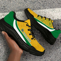 South Africa 2026 Football Chunky Sneakers Bafana Bafana Kente Curve Stylized - Wonder Print Shop