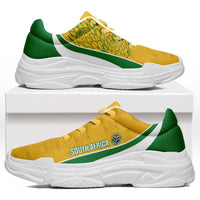South Africa 2026 Football Chunky Sneakers Bafana Bafana Kente Curve Stylized - Wonder Print Shop